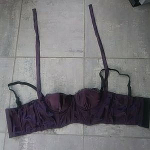 ROBERTO CAVALLI BRAS/TOP PURPLE SILK, NEW, 46